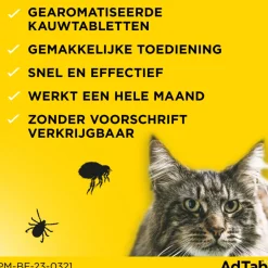AdTab Anti Vlo en Teek Kauwtabletten Kat ><noscript><img width=