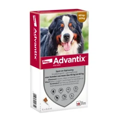 Advantix Spot On 600 Anti Vlooien en Teken Druppels Hond 40 - 60 kg 6 pipetten