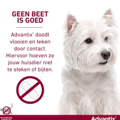 Advantix Spot On 250 Anti Vlooien en Teken Druppels Hond 10 - 25 kg 6 pipetten
