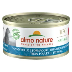 Almo Nature HFC Natural Kattenvoer Nat Blikje Tonijn & Kip & Kaas 70 gr