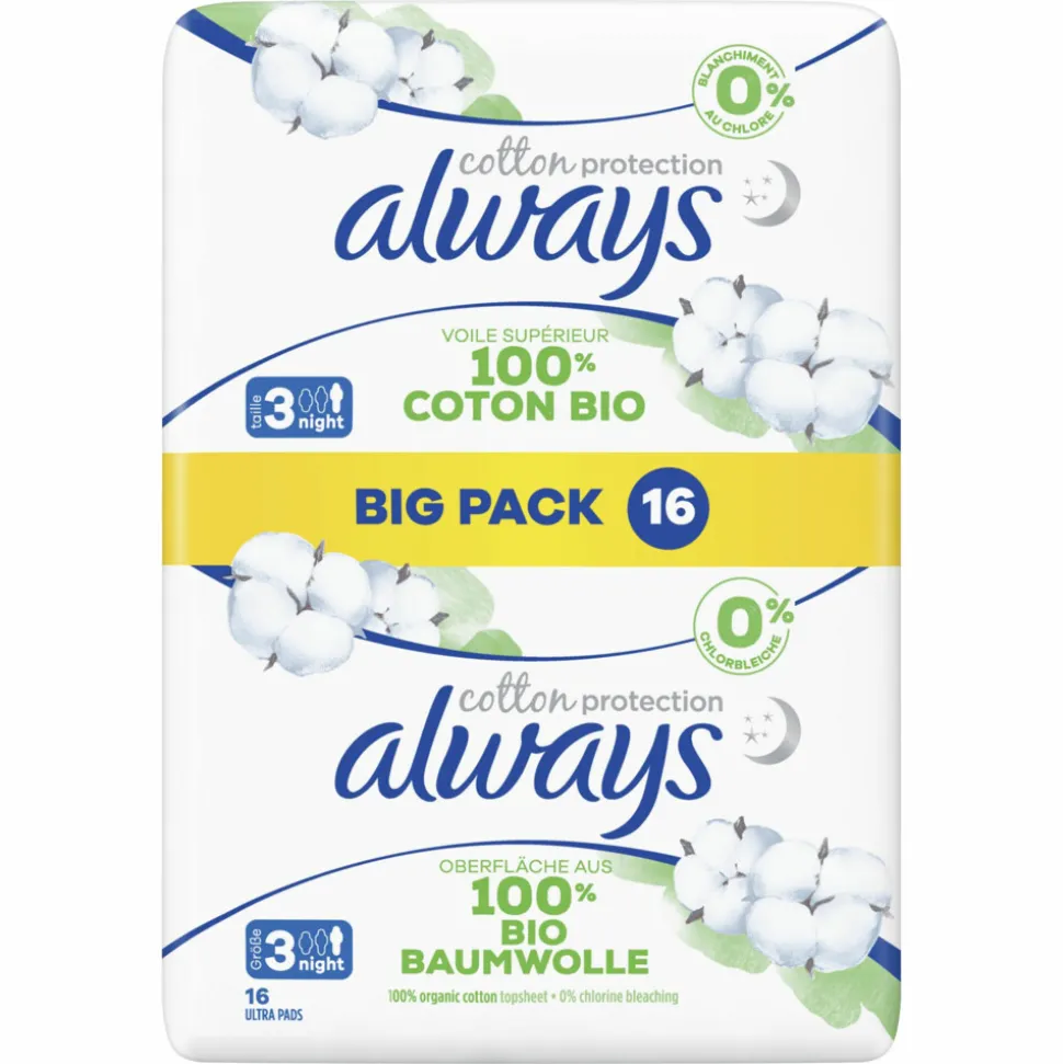 Always Maandverband Bio Cotton Night 48 stuks