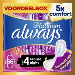 Always Maandverband Platinum Secure Night 56 stuks