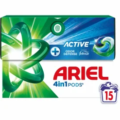Ariel 4in1 Wasmiddel Pods Actieve Geurbestrijding 15 stuks