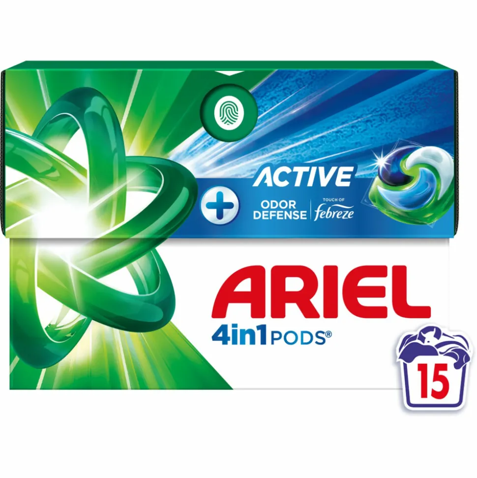 Ariel 4in1 Wasmiddel Pods Actieve Geurbestrijding 15 stuks