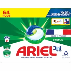 Ariel 3in1 Wasmiddel Pods Original 64 stuks