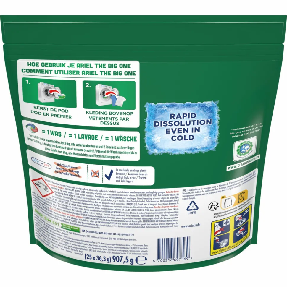 Ariel 3in1 Wasmiddel Pods The Big One Original 25 stuks