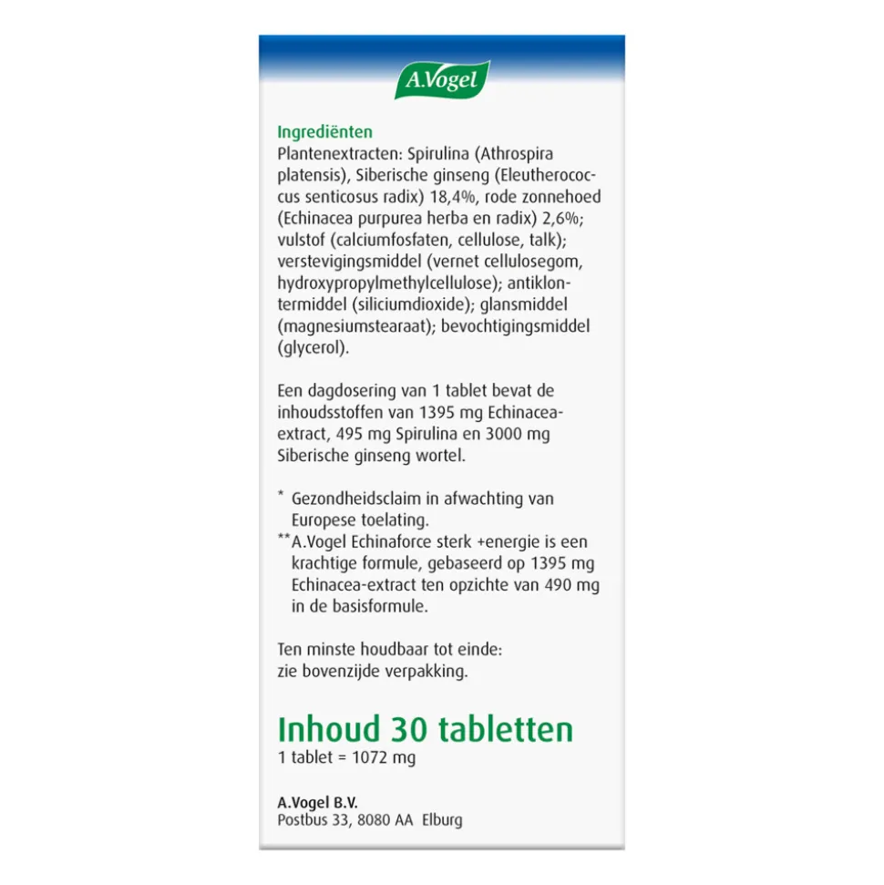 A.Vogel Echinaforce Sterk + Energie 30 tabletten