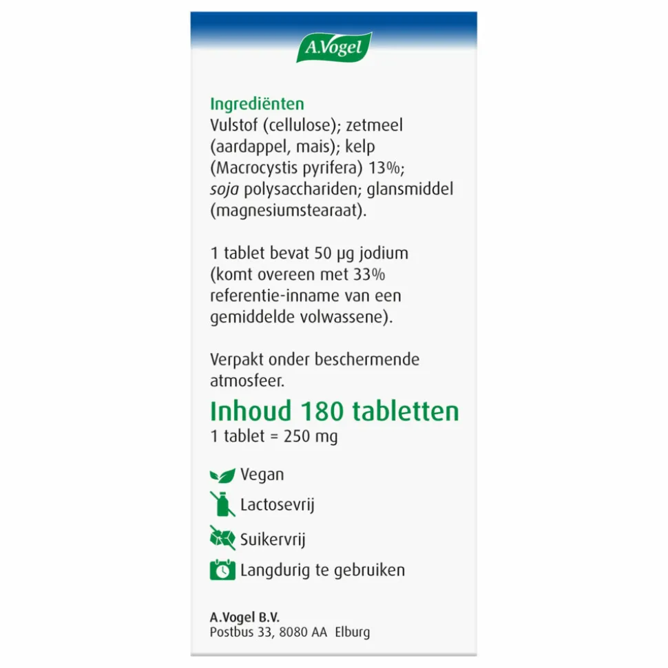 A.Vogel Kelpasan Schildklier 180 tabletten