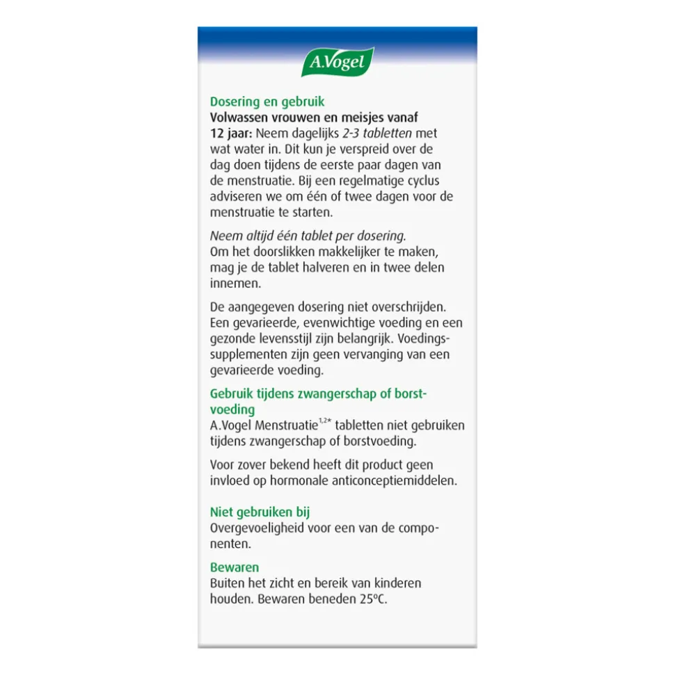 A.Vogel Menstruatie 30 tabletten