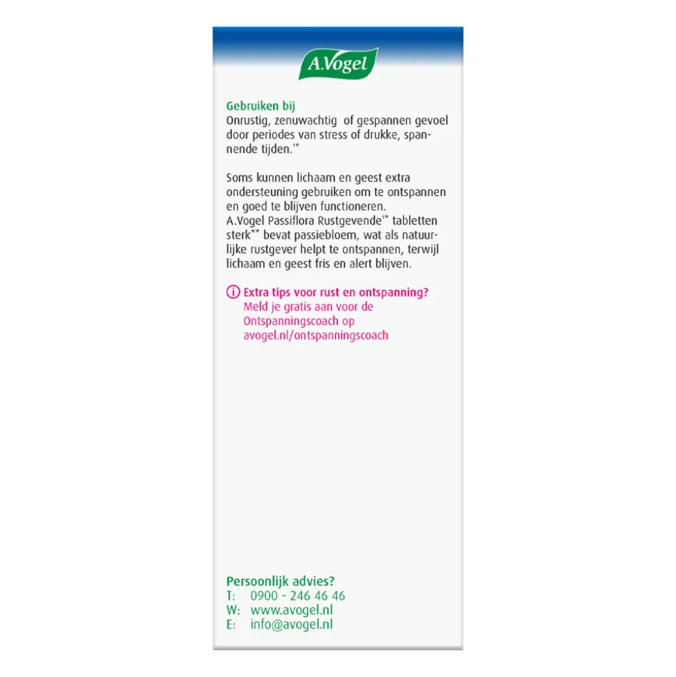 A.Vogel Passiflora Rustgevend Sterk 30 tabletten