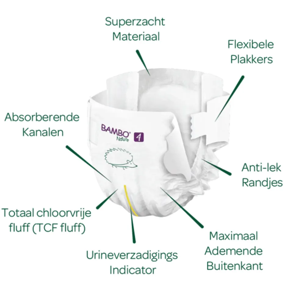 Bambo Nature Luiers Maat 4 (7-14 kg) 48 stuks