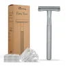 Bamboozy Safety Razor + 20 Mesjes Zilver Mat 1 set