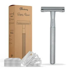 Bamboozy Safety Razor + 20 Mesjes Zilver Mat 1 set