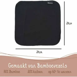 Bamboozy Vaatdoekjes Bamboevezels Zwart 3 stuks