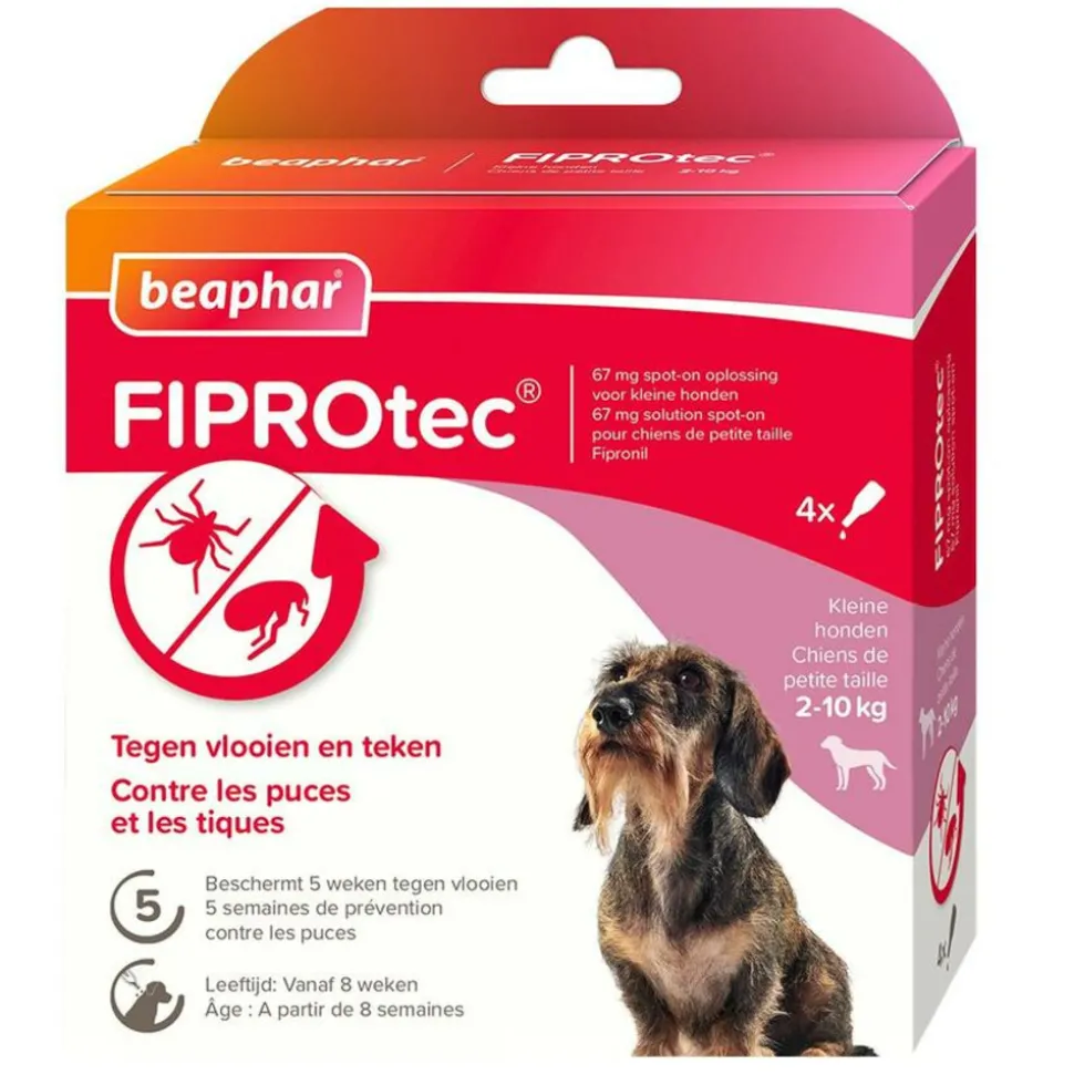 Beaphar Fiprotec Anti Teken- en Vlooiendruppels Hond 2 - 10 kg 4 stuks