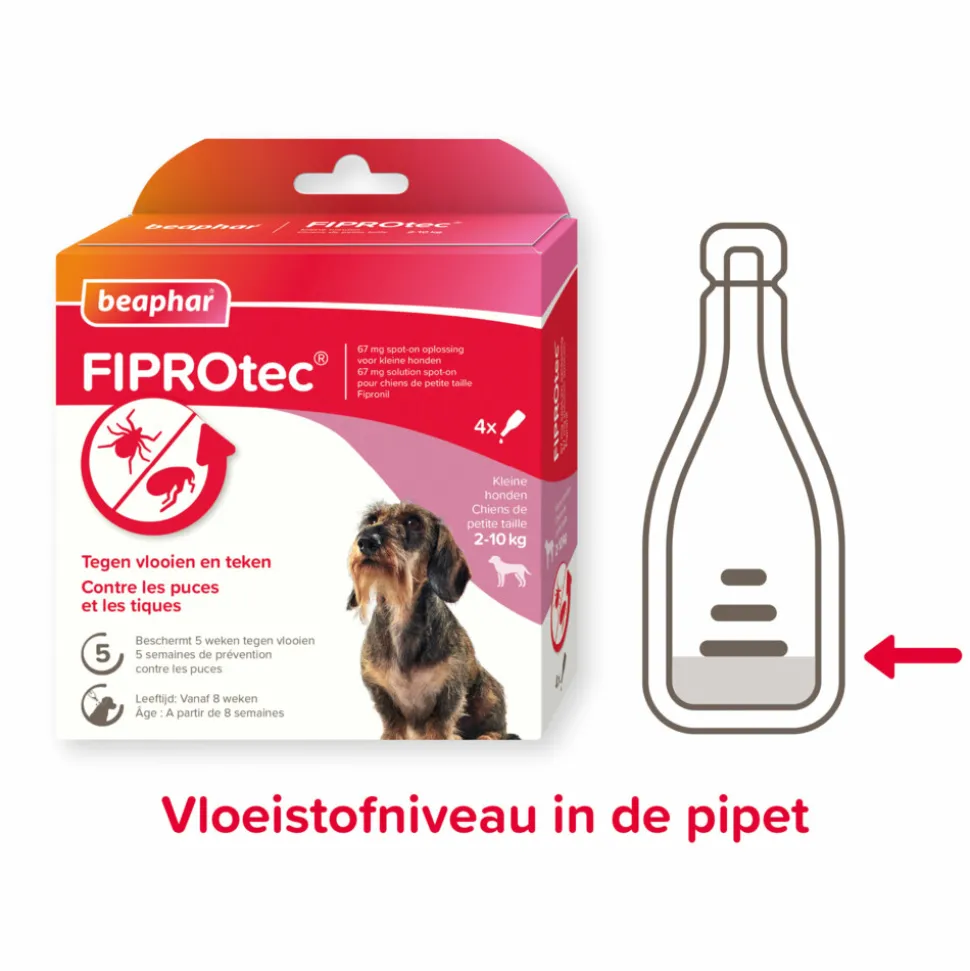 Beaphar Fiprotec Anti Teken- en Vlooiendruppels Hond 2 - 10 kg 4 stuks