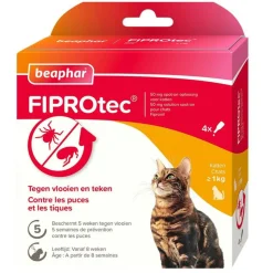 Beaphar Fiprotec Anti Vlooiendruppels Kat vanaf 1 kg 4 stuks