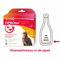 Beaphar Fiprotec Anti Vlooiendruppels Kat vanaf 1 kg 4 stuks