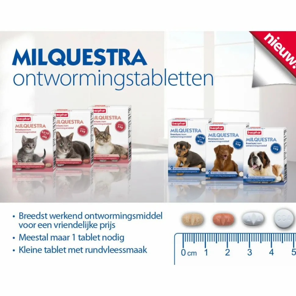 Beaphar Milquestra Ontworming Tabletten Hond 5 - 75 kg 4 tabletten