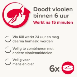 Beaphar Vlo Kill Anti Vlooien Tabletten Hond/Kat 1 -11 kg 6 tabletten