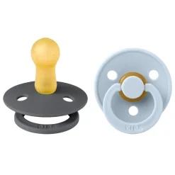 Bibs Fopspeen Maat 2 6-18 mnd Iron Baby Blue 2 stuks