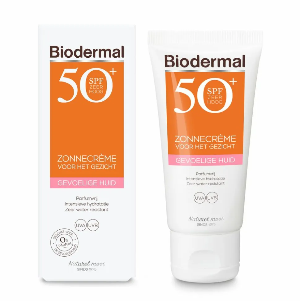 Biodermal Gevoelige Huid Zonnecrème Gezicht SPF 50+ 50 ml