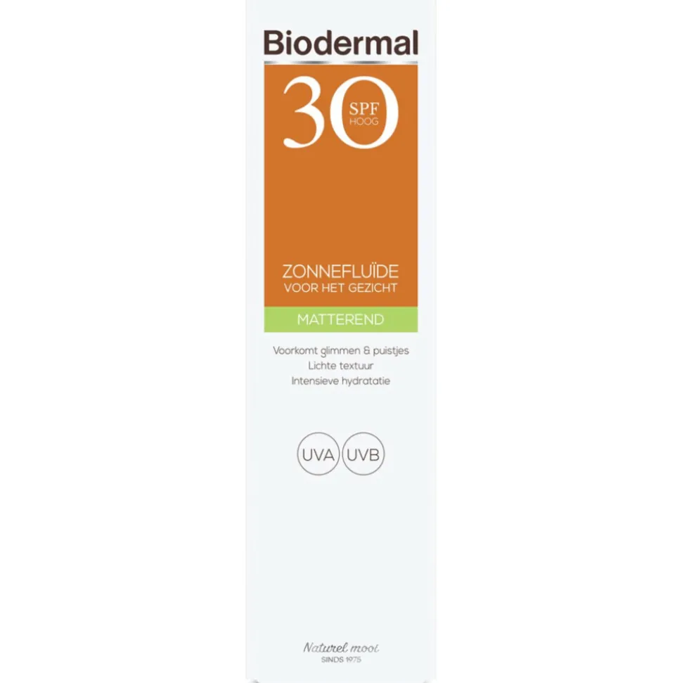 Biodermal Zonnefluïde Gezicht Matterend SPF 30 40 ml