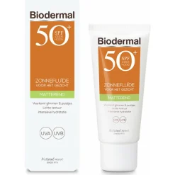 Biodermal Zonnefluïde Gezicht Matterend SPF 50 40 ml