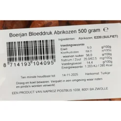Boerjan Abrikozen Bloeddruk 500 gr