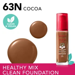 Bourjois Healthy Mix Clean Foundation Cocoa 63N 30 ml