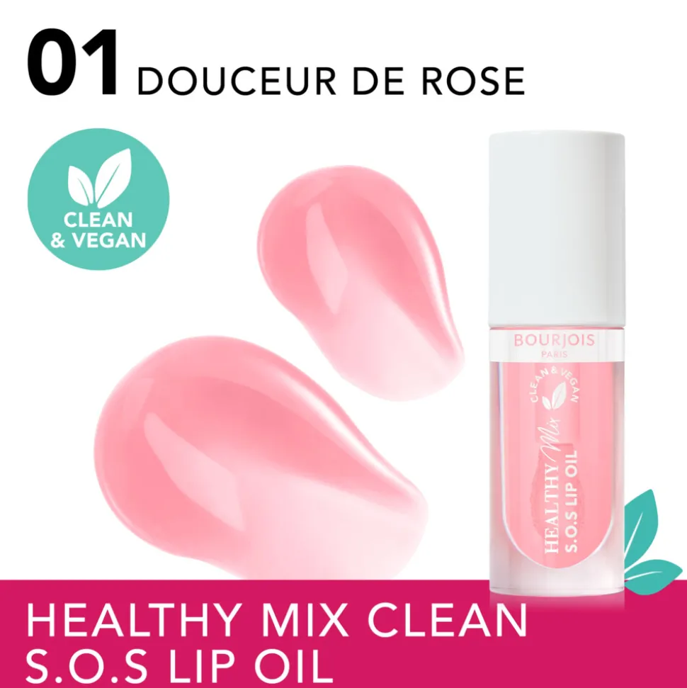 Bourjois Healthy Mix Clean S.O.S Lip Oil 01 Douceur de Rose 4,5 ml