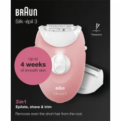 Braun Epilator Silk·épil 3 277 Wit/Rose