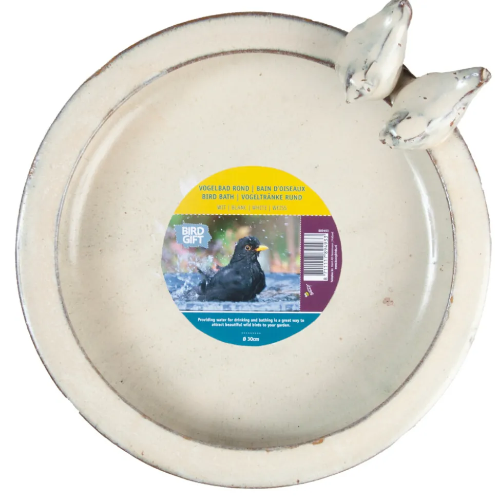 Bûten Vogelbad Rond Wit