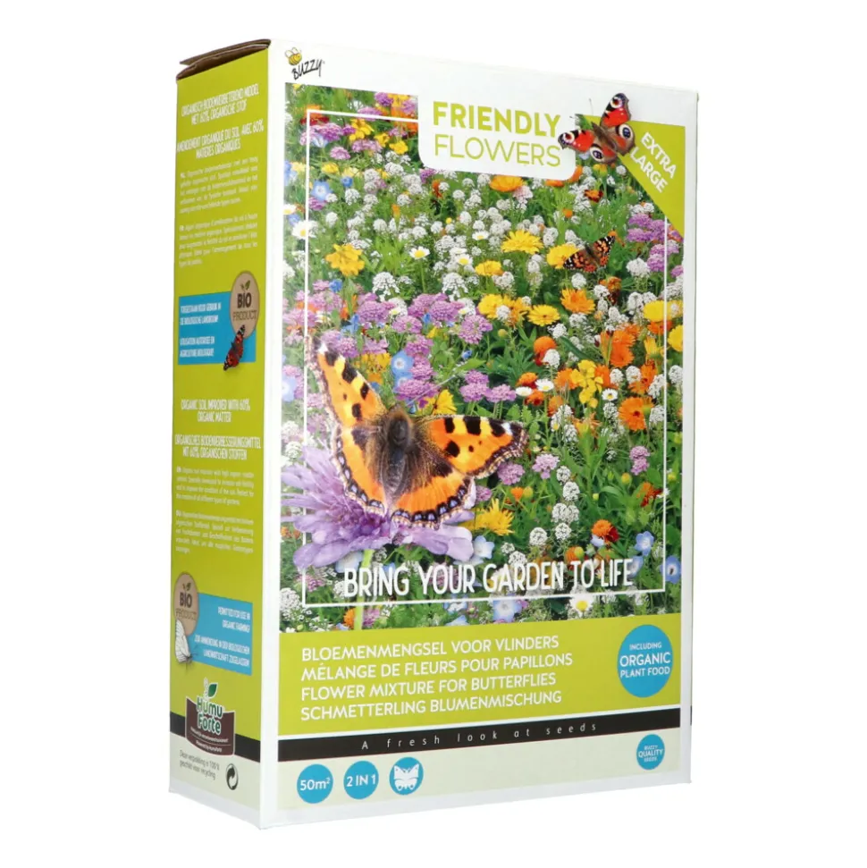 Buzzy Friendly Flowers XL Vlinders Laag 50 m²