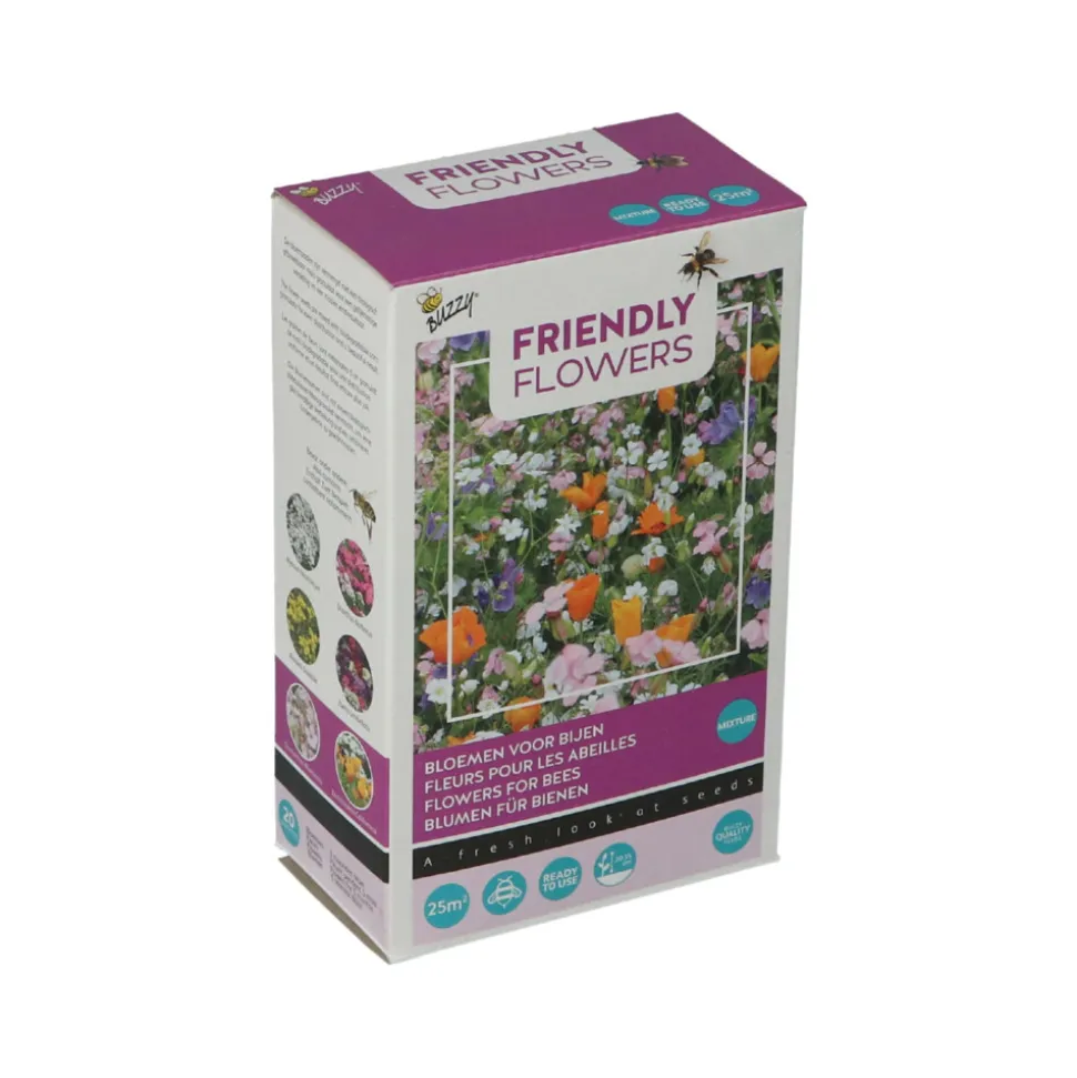 Buzzy Strooidoosje Friendly Flowers Bijen Laag 25 m²
