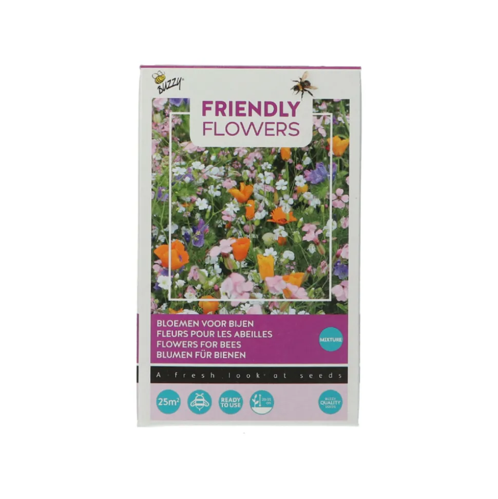 Buzzy Strooidoosje Friendly Flowers Bijen Laag 25 m²