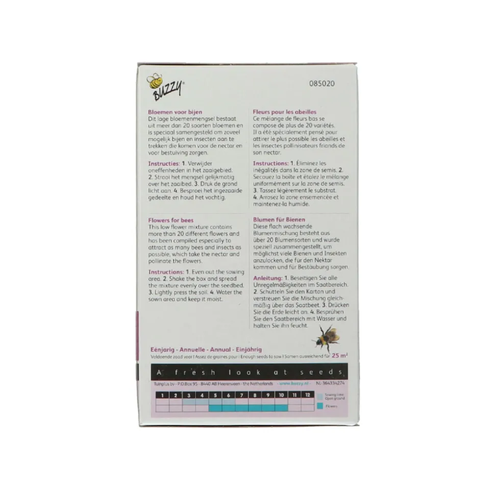 Buzzy Strooidoosje Friendly Flowers Bijen Laag 25 m²