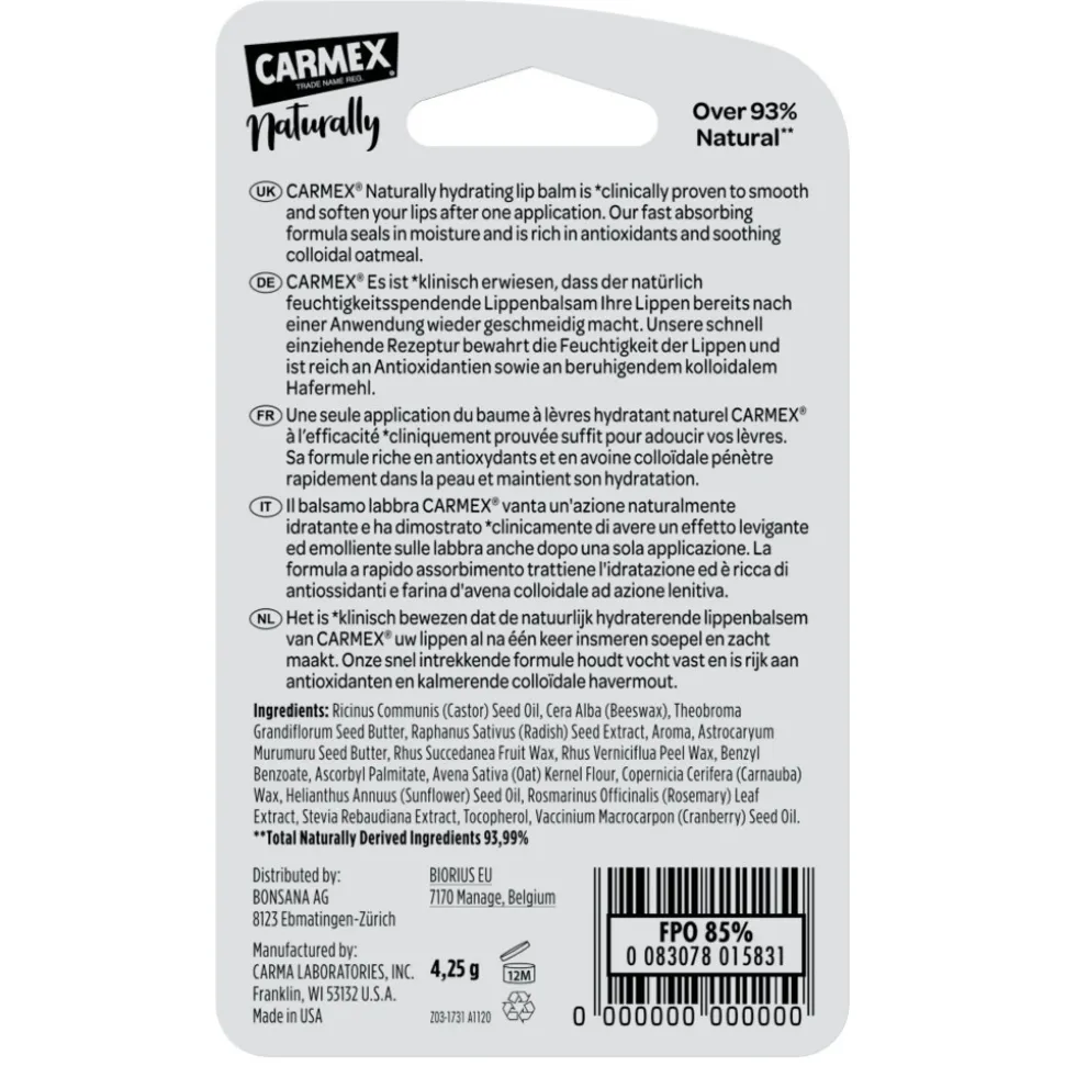 Carmex Lippenbalsem Naturally Watermelon 4,25 gr