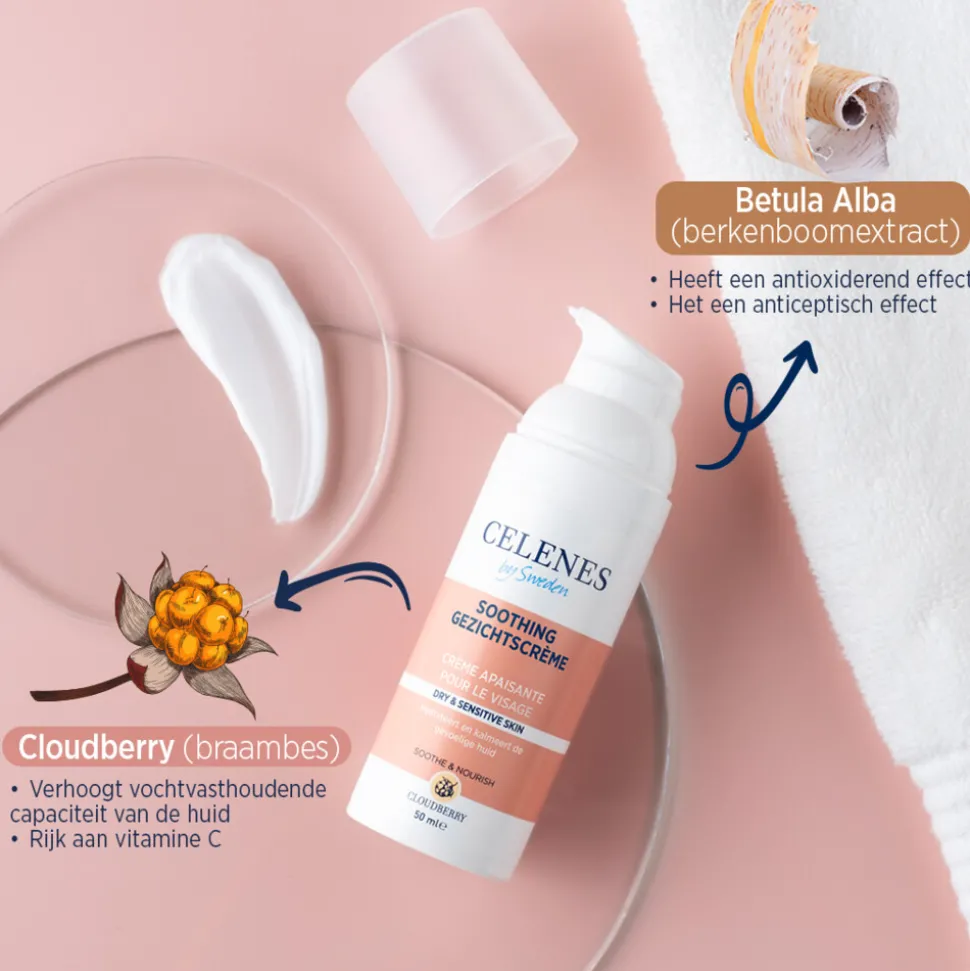 Celenes Bergbraam Verzachtende Gezichtscrème Droge / Gevoelige Huid 50 ml