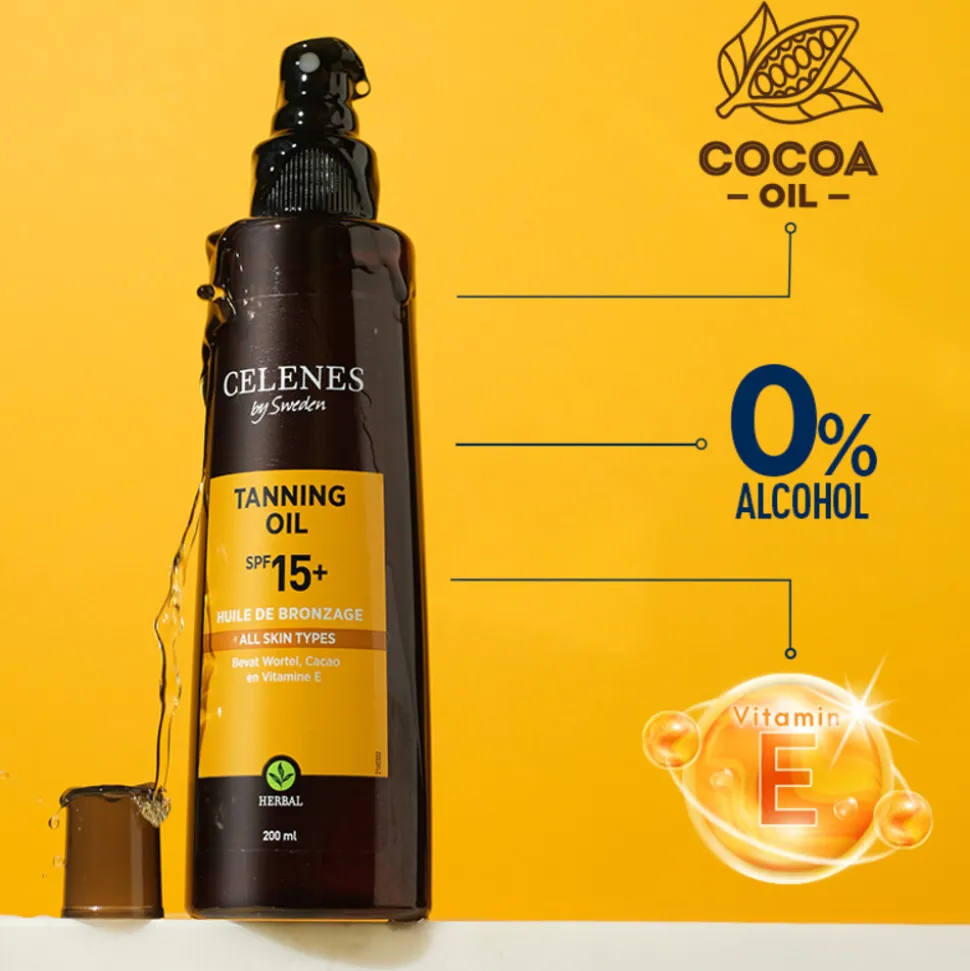 Celenes Herbal Tanning Oil Alle Huidtypes SPF 15 200 ml
