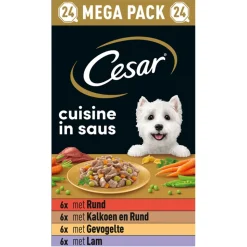 Cesar Alu Hondenvoer Multi-pack Kuipje Cuisine in Saus 24 x 150 gr
