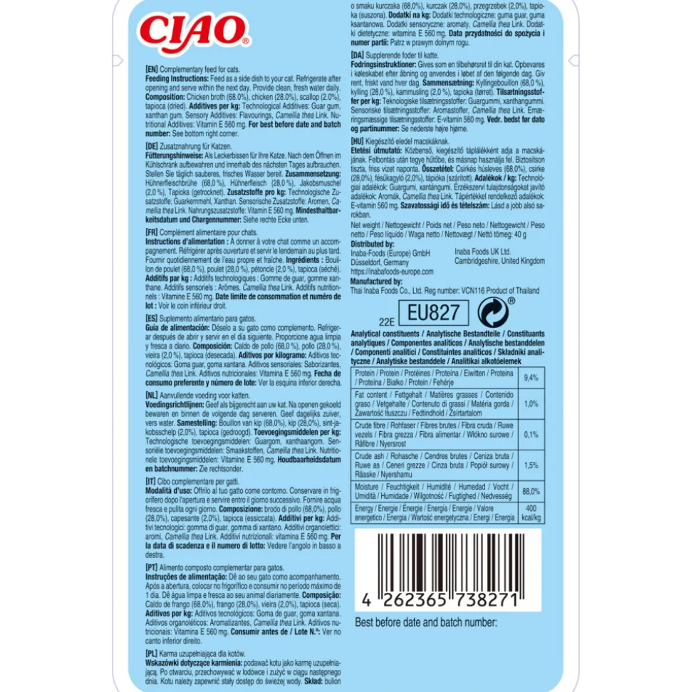 Ciao Broth Kattensnack Chicken & Scallop 40 gr