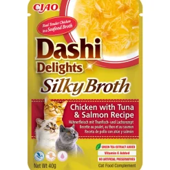 Ciao Dashi Delights Silky Broth Kattenvoer Nat Chicken & Tuna & Salmon 40 gr