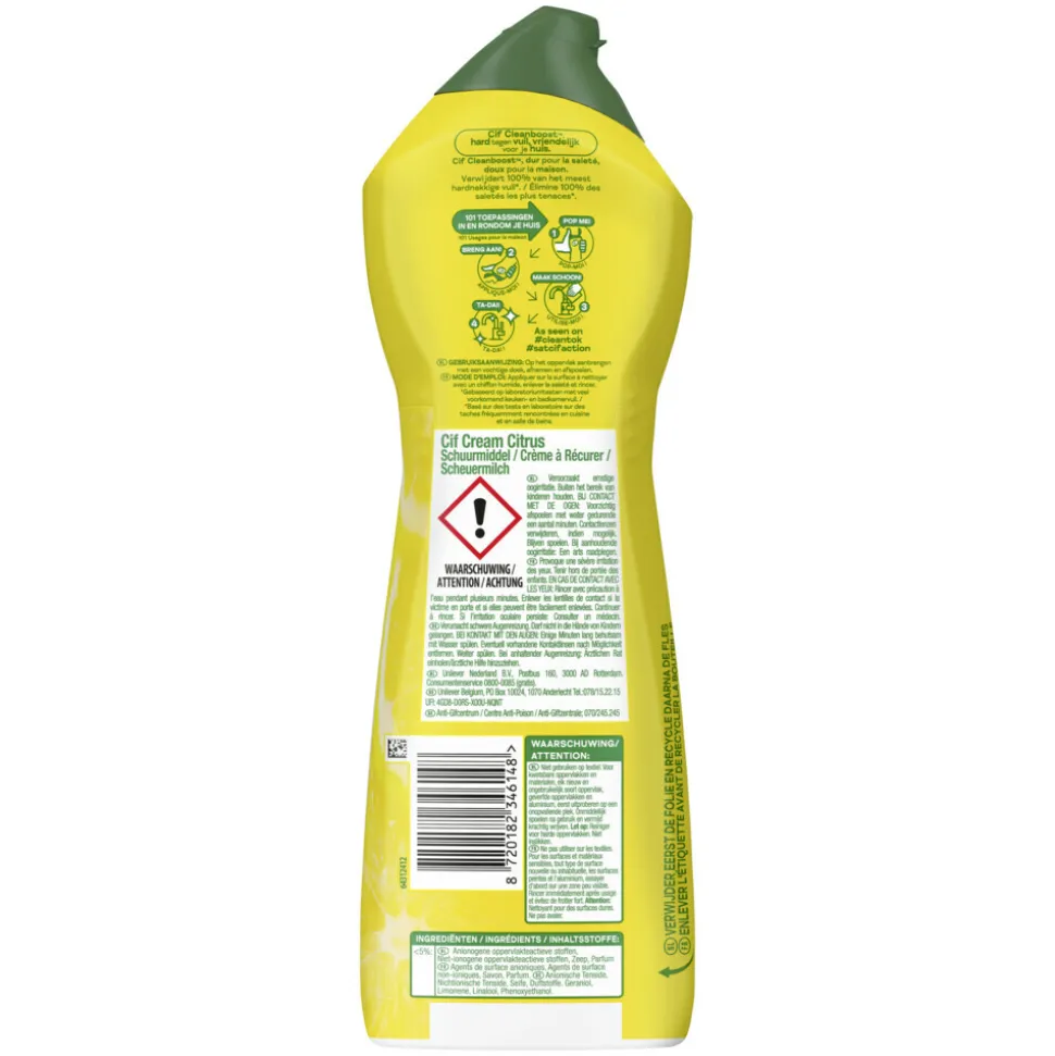 Cif Schuurmiddel Cream Citroen 750 ml