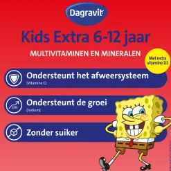 Dagravit Multivitamine Kids Extra 6-12 Jaar Spongebob 60 kauwtabletten