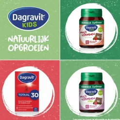 Dagravit Natural Kids Multivitaminen Framboos 60 kauwtabletten