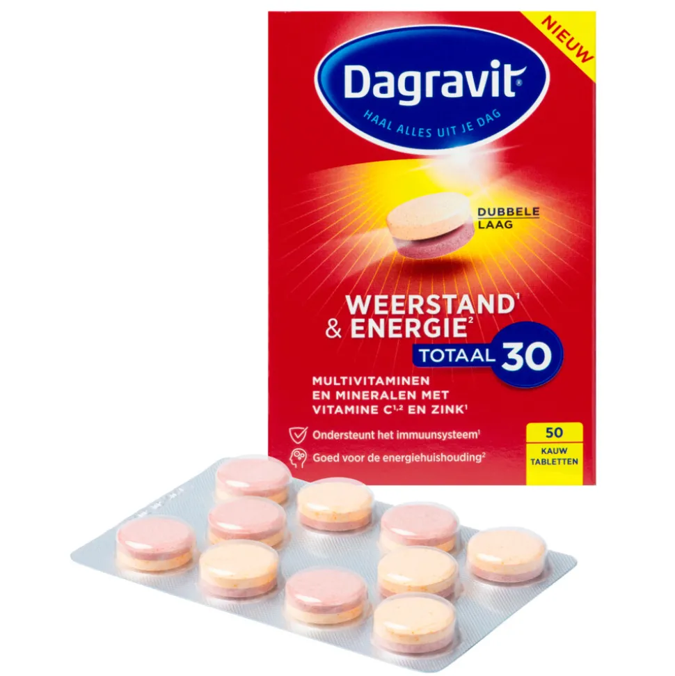 Dagravit Totaal 30 Weerstand & Energie 50 kauwtabletten