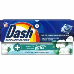 Dash Wasmiddelcapsules 4in1 Pods Katoen Fris 26 stuks