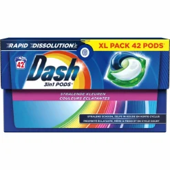 Dash Wasmiddelcapsules 3in1 Pods Stralende Kleuren 42 stuks