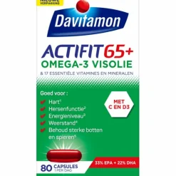 Davitamon Actifit 65+ Omega-3 Visolie 80 capsules